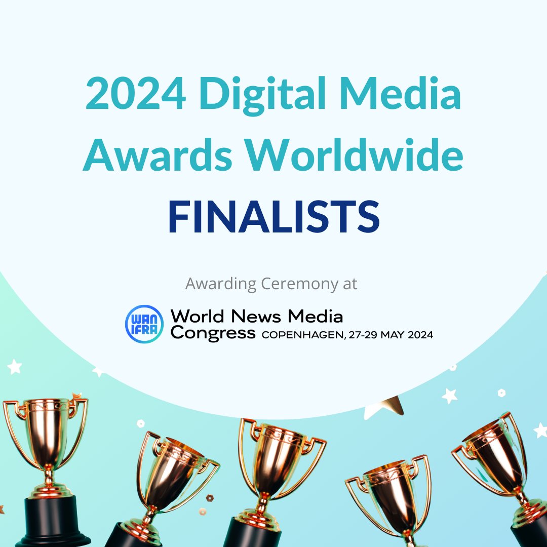 🏆 Digital Media Awards recognise publishers who are pushing the boundaries in their strategies to meet the changes in how people consume news and information. Register for #WNMC24 wan-ifra.org/events/wnmc24/, see finalists at wan-ifra.org/events/digital…
