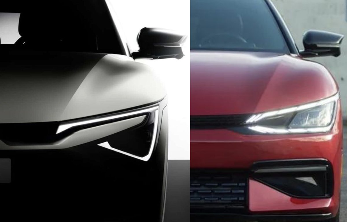 New Kia EV6 facelift (on left) teased by the company.

The current EV6 (on right) turned three years old in March and should retire later in 2024 when the facelifted model goes on sale.