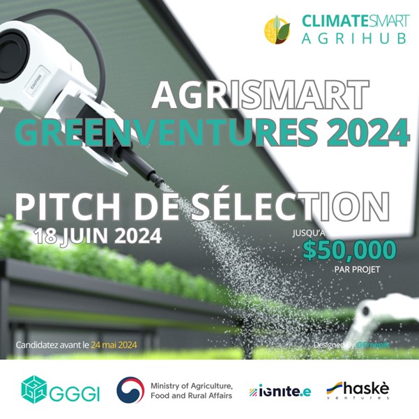 #Appelàcandidature 
 Rejoignez le programme d’accélération #Agrismart #GreenVentures  2024 en participant au concours de pitch de sélection du 18 juin 2024

Date limite de candidature : 24 mai 2024 à 23h59
 Lien d’inscription 👇 forms.office.com/r/C7sDtDVv91

#CSA2024 #Agripreneurship