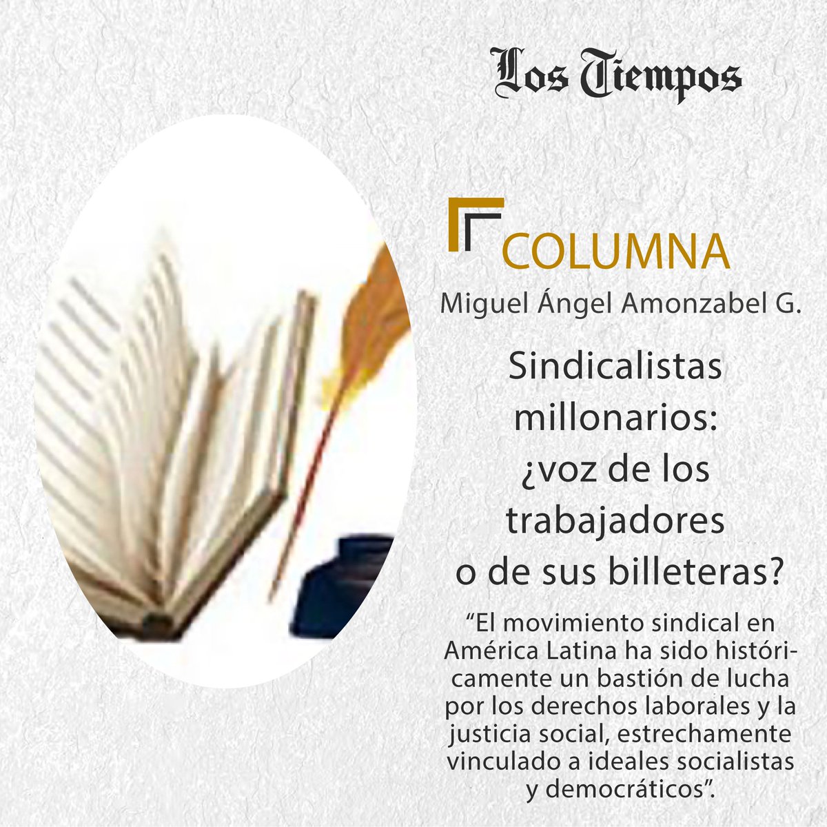 #LTColumna #Puntos de Vista
Lea la columna de Miguel Ángel Amonzabel Gonzales.
👉 tinyurl.com/3bfwnh29