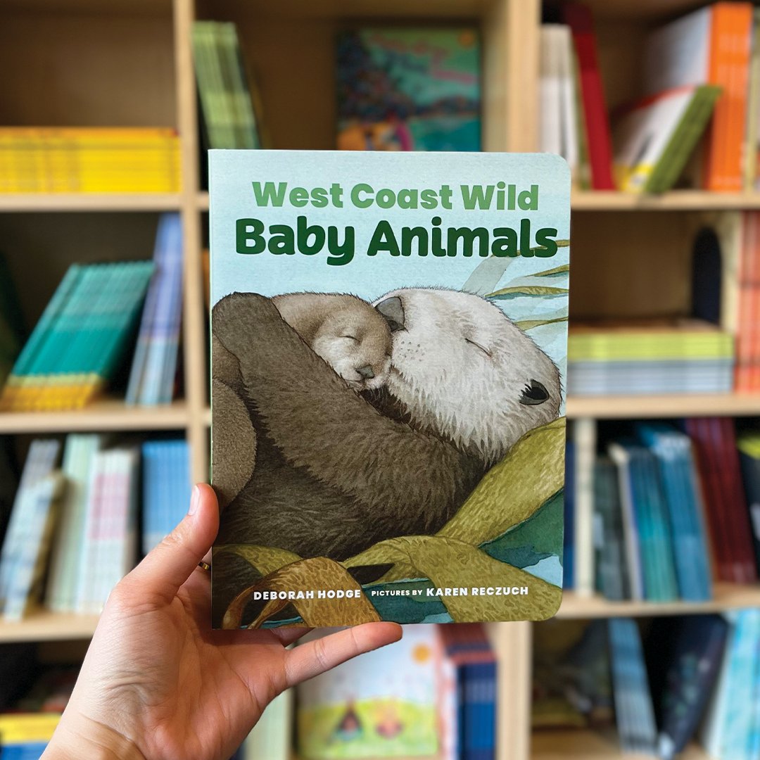 Our bookshelves just got cuter! 🐾 Happy #BookBirthday to WEST COAST WILD BABY ANIMALS, a new board book from author @Deborah__Hodge and illustrator Karen Reczuch! From wolf cubs to whale calves, this book is FULL of adorable babies thriving in the Pacific west coast. 🥳