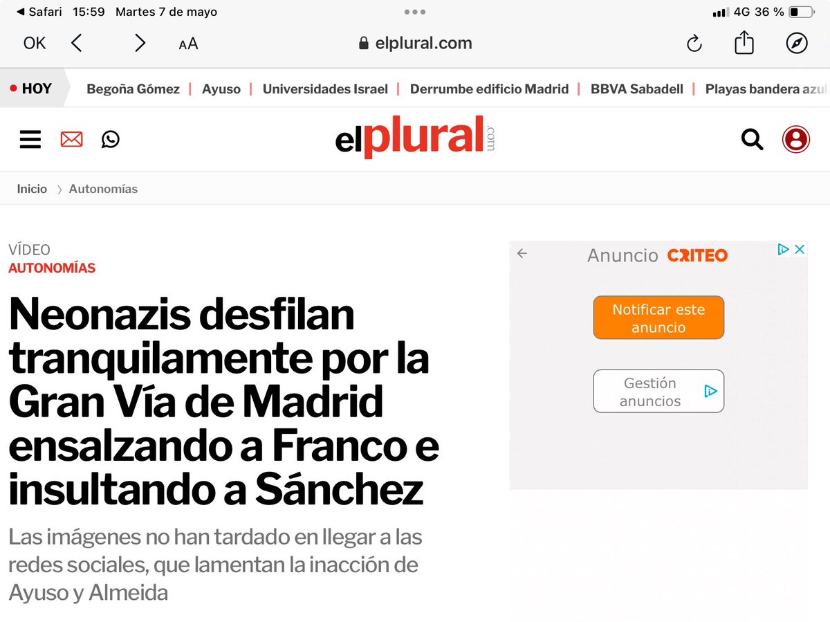 Madrid se ha convertido en el paraíso europeo de los neonazis sin que el gobierno Sánchez haga nada por evitarlo. ¿ A qué está esperando el jefe de gobierno?