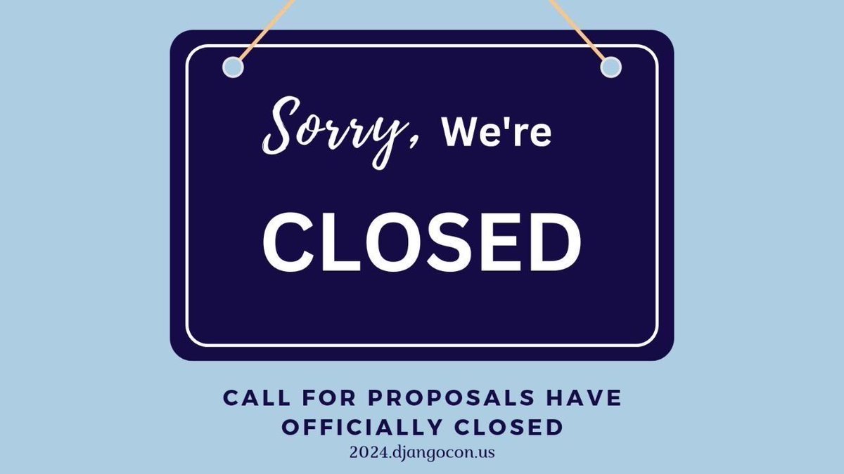 The DjangoCon US 2024 Call for Proposals Officially ended yesterday We would like to thank everyone who submitted! We look forward to reviewing all the wonderful proposals in the coming weeks!