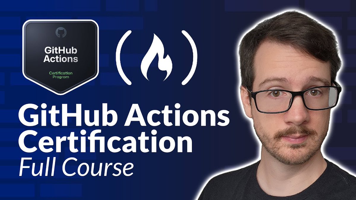 My free GitHub Actions certification course is now out on @freeCodeCamp 

youtube.com/watch?v=Tz7Fsu…