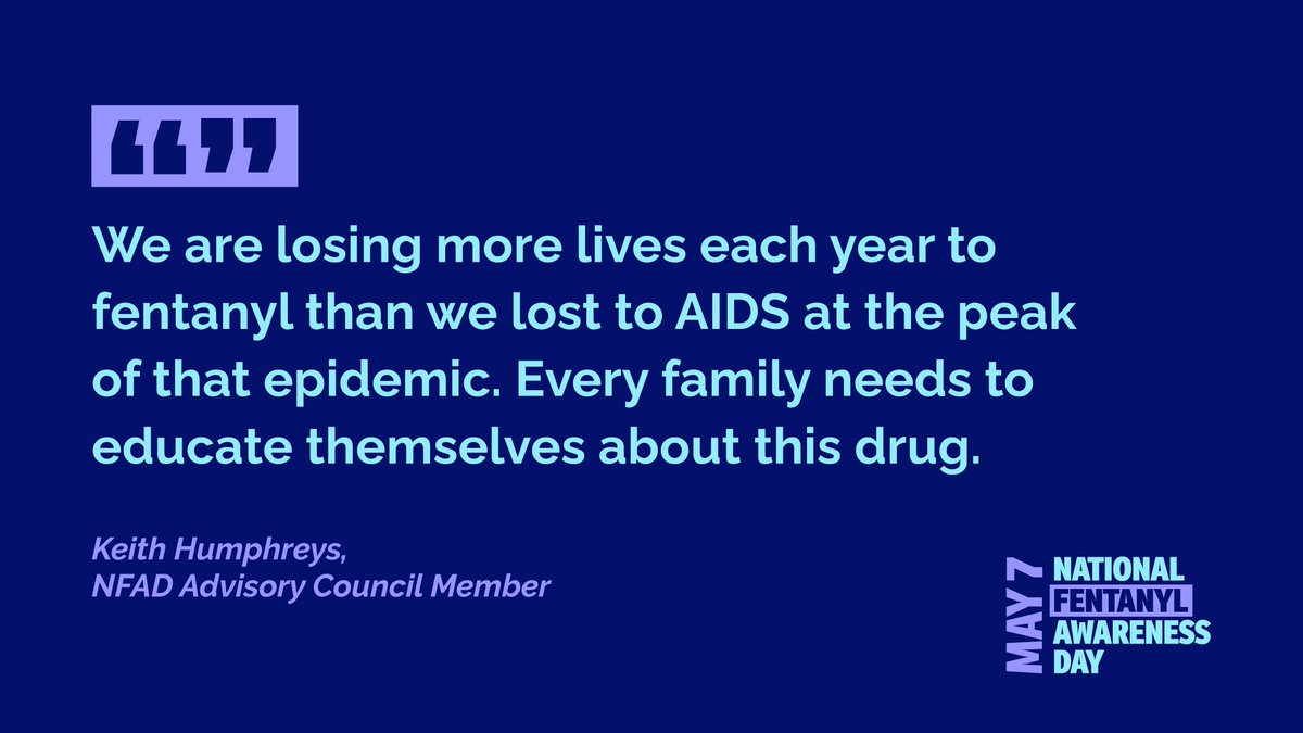Today is National Fentanyl Awareness Day. 300,000 Americans have died since 2020 from Fentanyl overdose. We must speak up and stand for change in our drug policy. @KevinSabet @GoodDrugPolicy @ONDCP @FafFentanyl @FentanylSol @onepillkills @FentAwareDay @KeithNHumphreys @jeppdx