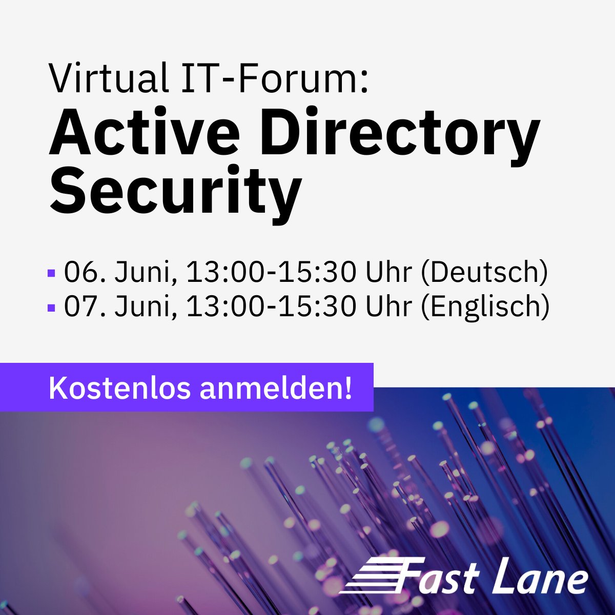 Sie sind eingeladen zu unserem IT-Forum Online-Special zum Thema 'Active Directory Security' am 6. und 7. Juni 2024. 🌞📅
Melden Sie sich jetzt an, um sich noch einen Platz zu sichern: ow.ly/7ZHX50Rym7g

#ActiveDirectory #Security #FastLane #Windows