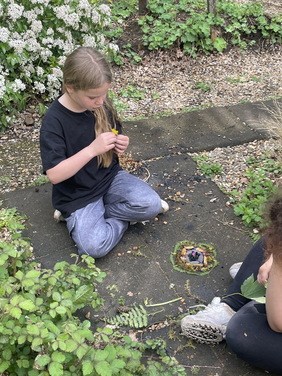 Andy Goldsworthy inspired art in the school grounds