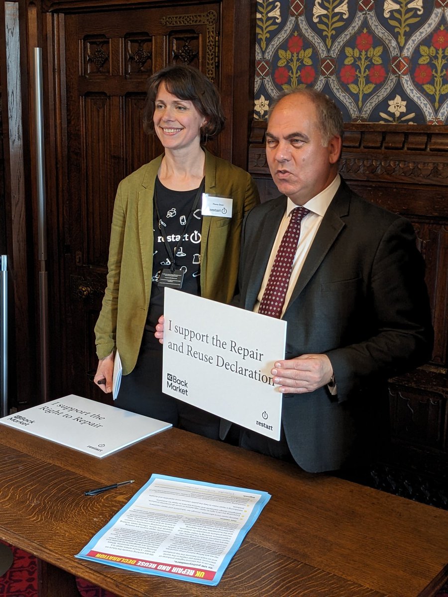 Thank you @BambosMP for signing our UK Repair and Reuse Declaration! You can read more about the declaration’s commitments to repair and reuse to tackle throwaway products here: repairreusedeclaration.uk