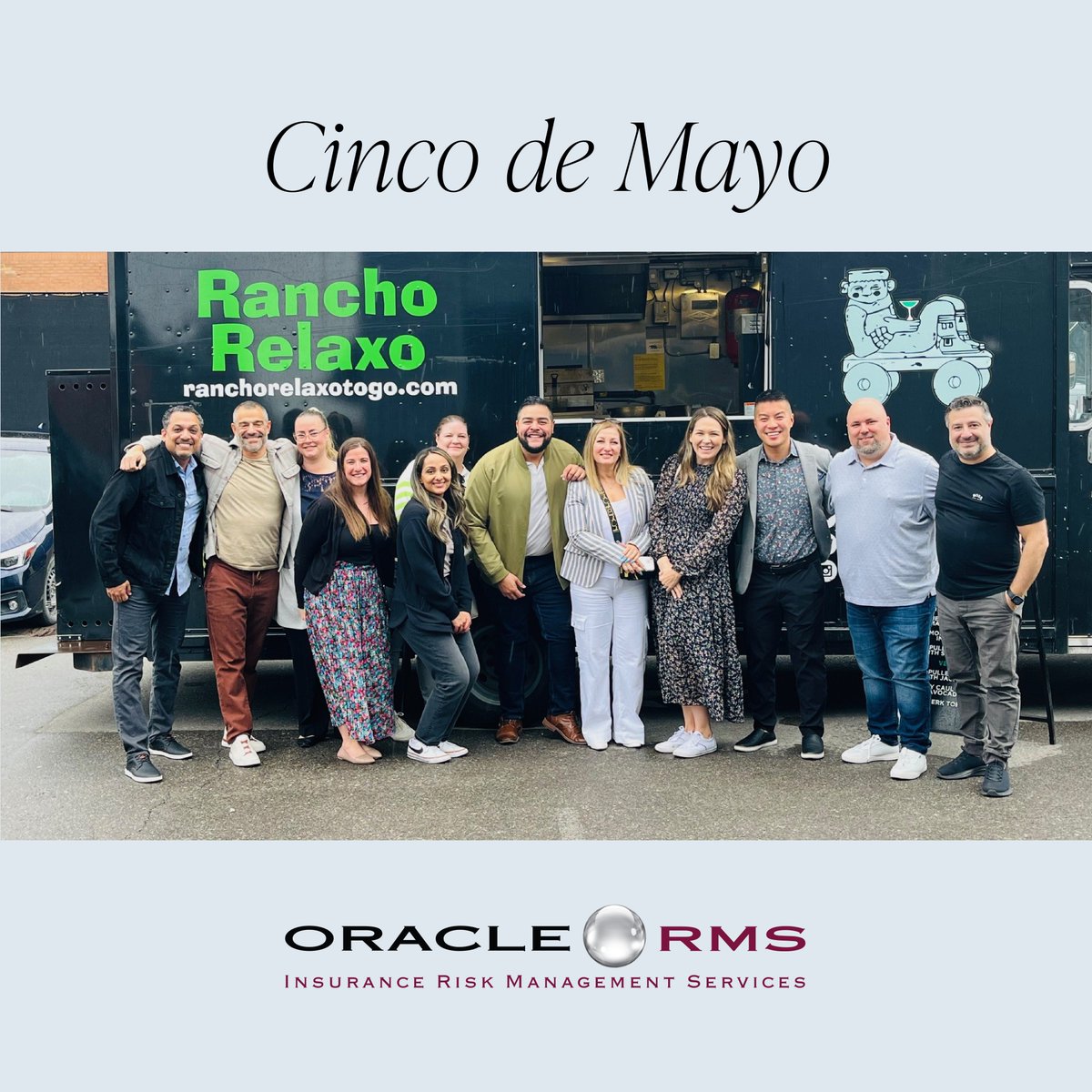 OracleRMS's tweet image. Last Friday, our head office celebrated Cinco
de Mayo in style with tacos, margaritas, and churros!
Thank you to @IntactInsurance for helping us bring this
great afternoon to life.