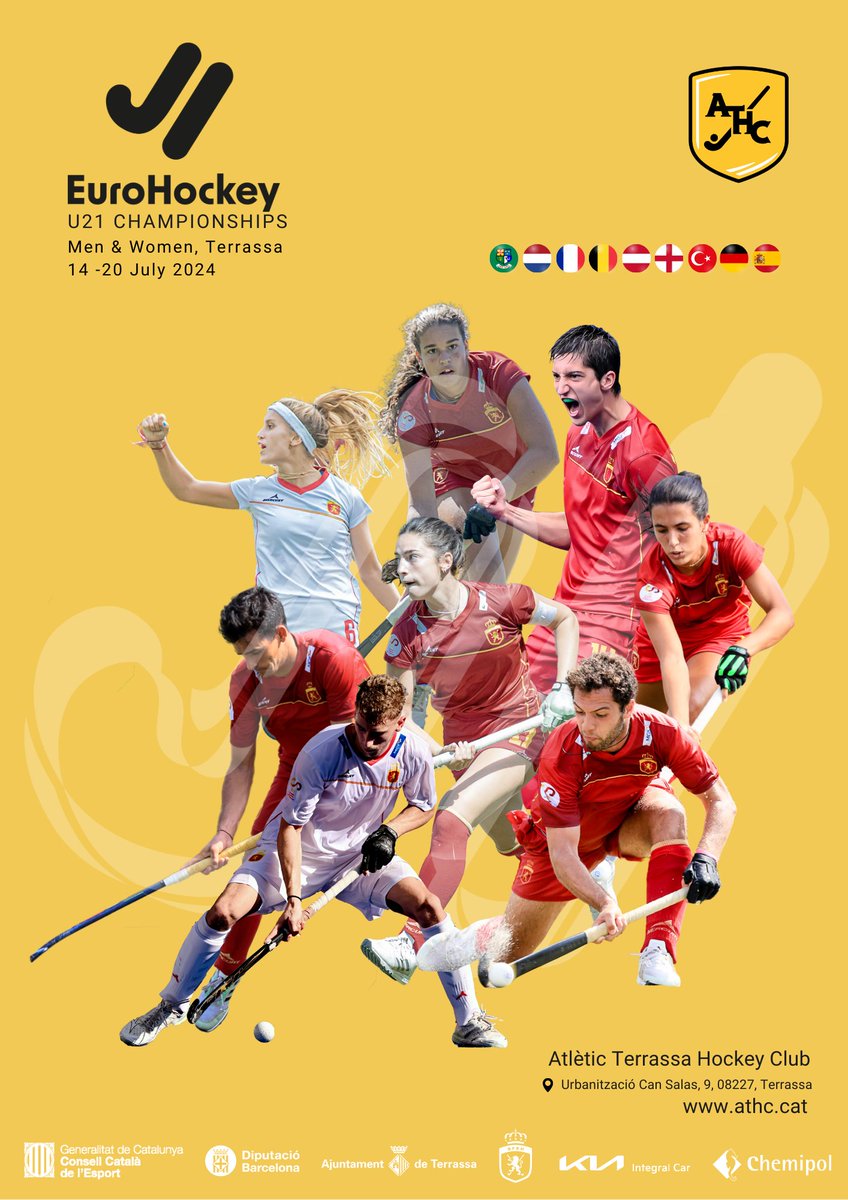 🏑 L’EUROHOCKEY SUB21 ES JUGA A CAN SALAS! Durant el pròxim mes de juliol l’Atlètic acollirà el Campionat d’Europa sub21 masculí i femení amb el millor talent jove competint per alçar el títol continental. 👉athc.cat/leurohockey-su… T’esperem al juliol a l’Atlètic!👏