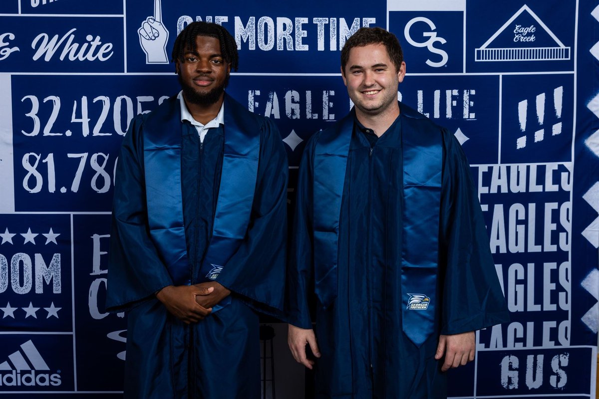 “You're off to Great Places! Today is your day! Your mountain is waiting, So... get on your way!…Oh, the places you’ll go.” -Dr. Seuss Congratulations to @GSAthletics_FB Managers Cameron & Michael on your graduation! Thank you for all you did for @GeorgiaSouthern!