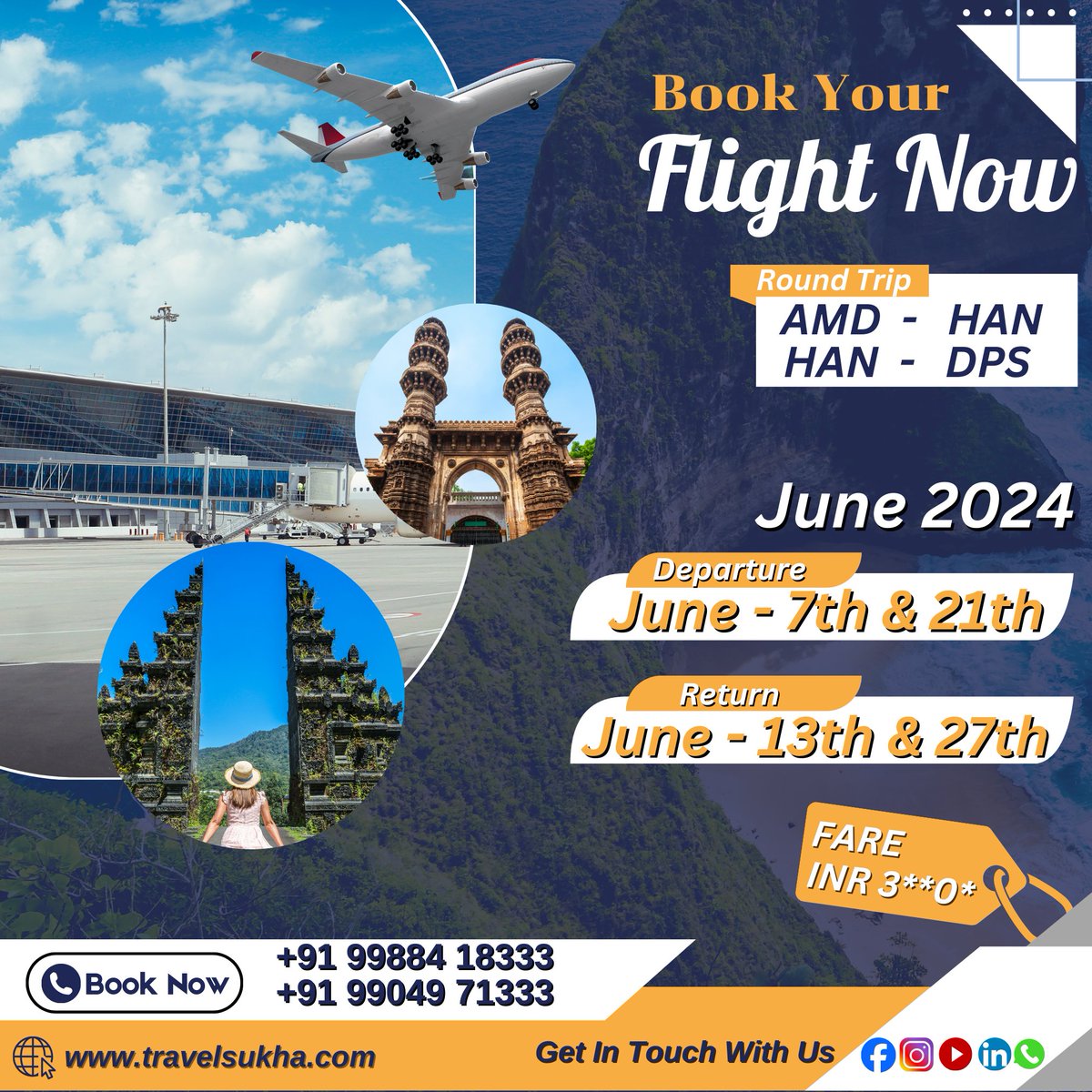 ✈️ Dreaming of Bali? ✨ Book your flight tickets from Ahmedabad to Bali now at unbeatable prices!
Hurry, limited seats available for our June departure series! #TravelSukha #AhmedabadToBali #FlightDeals #JuneTravel #Wanderlust #travelvlog #traveldiaries #flightfare