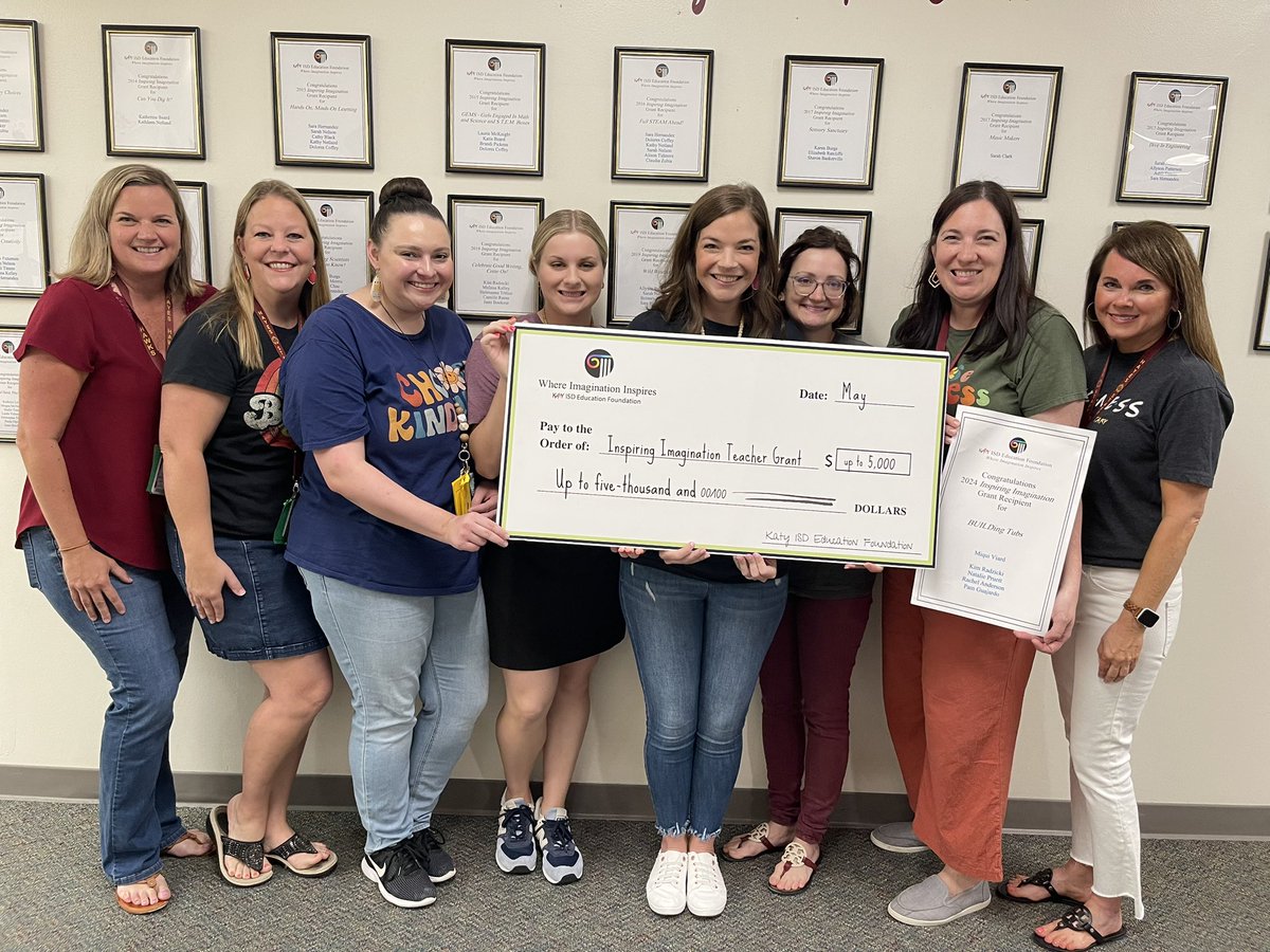 h_mulcahy's tweet image. Congratulations to Miqui Viard, Natalie Pruett, Rachel Anderson, Kim Radzicki and Pam Guajardo for their Katy ISD Education Foundation grant “BUILDing Tubs” totaling $4585.00🎉
@MrsViard @Guajardo_JHE @KRadzicki #hayeshawks @KatyISDEdFound