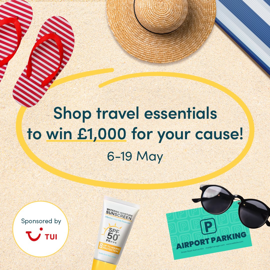 Getting away this month? ✈️ Or travelling for work? 🌟 Click out to any travel and/or travel essentials retailers listed on our Travel Hub before 19th May and you could also win an extra £1,000 donation for your cause, courtesy of TUI! T&Cs apply ✨ bit.ly/3UrpgjU