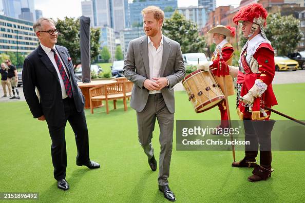 .#PrinceHarry, Duke of Sussex, attends The Invictus Games Foundation Conversation titled 'Realising a Global Community' in #London. The event marks 10 years since the inaugural #InvictusGames in London 2014. 📸: @ChrisJack_Getty / Getty Images for The Invictus Games Foundation