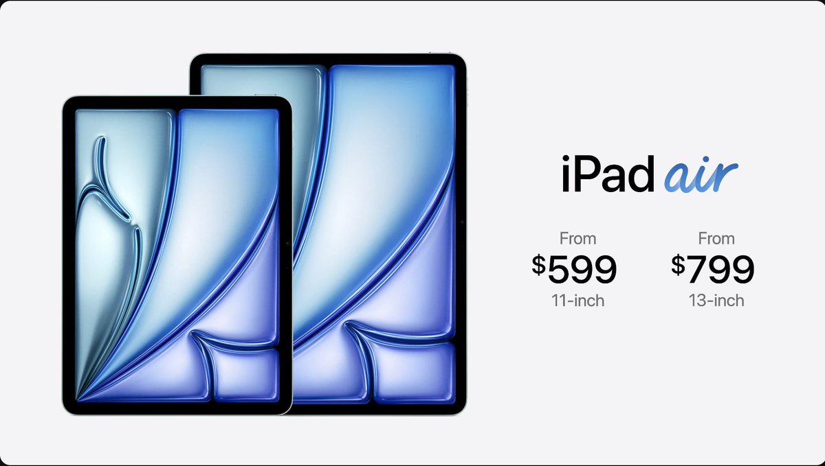 iPad air 2024 overview. (Thankfully) starts at 128 gigs.
#AppleEvent #iPad #iPadAir