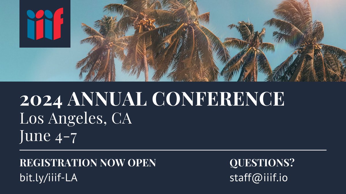 ONE WEEK left to register for the 2024 #IIIF Annual Conference! Join us in LA for 4 days of presentations, tours, working meeting, demos, and networking: bit.ly/iiif-LA