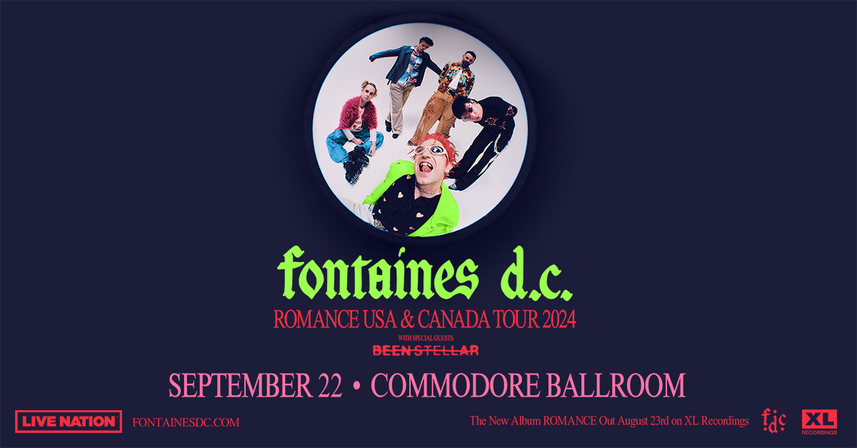 JUST ANNOUNCED: Irish post-punk band @fontainesdublin 's recent single 'Starburster' is filled with haunting instrumentals and hard-hitting hip-hop styled vocals. Catch them live at Commodore Ballroom on September 22. Tickets are on sale Friday! RSVP here: bit.ly/3WOAWjN