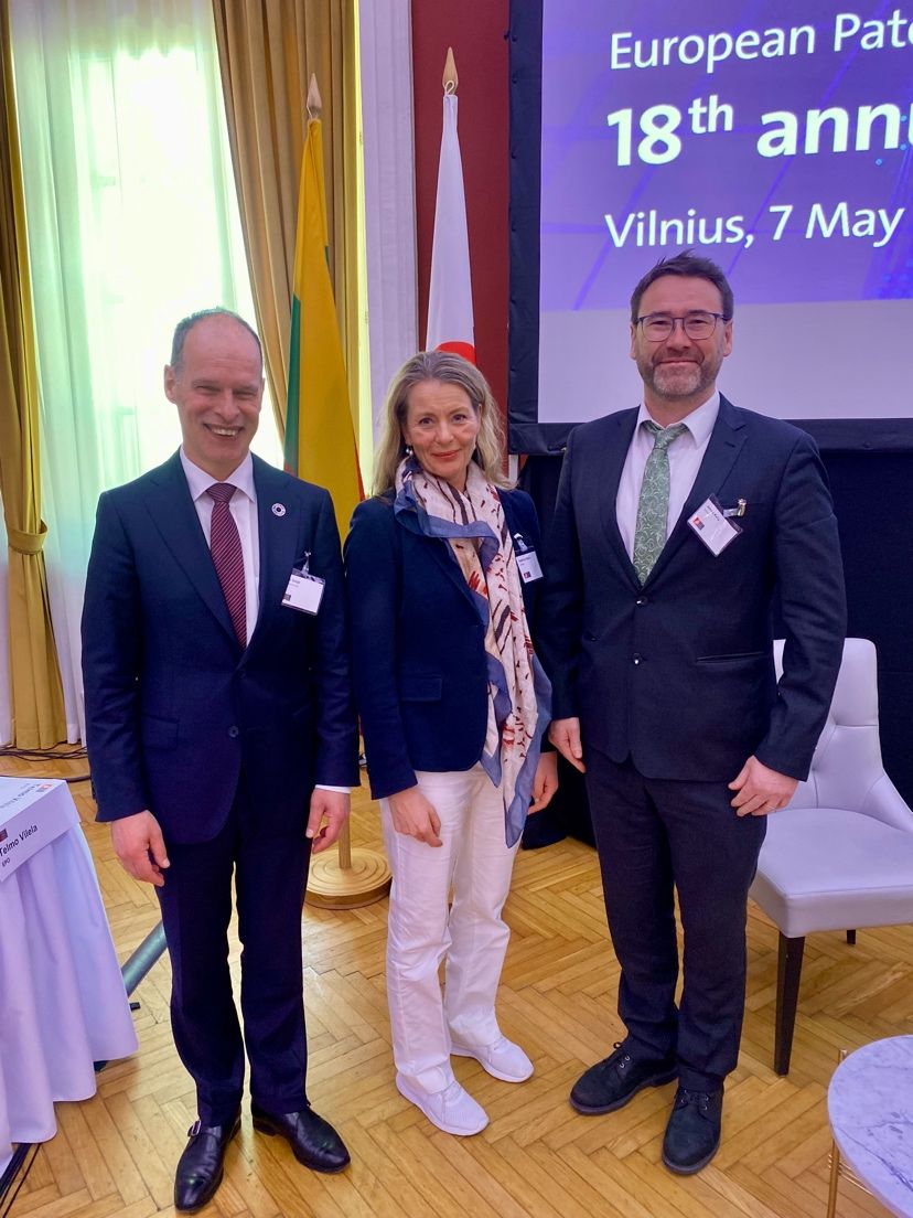 James Kelly, Controller of the IPOI, with Thijs Spigt, Director of the Netherlands Patent Office & Kathrine Myhre, Director General of the Norwegian Industrial Property Office at the European Patent Network 18th Annual Meeting with Member States in the beautiful city of Vilnius.