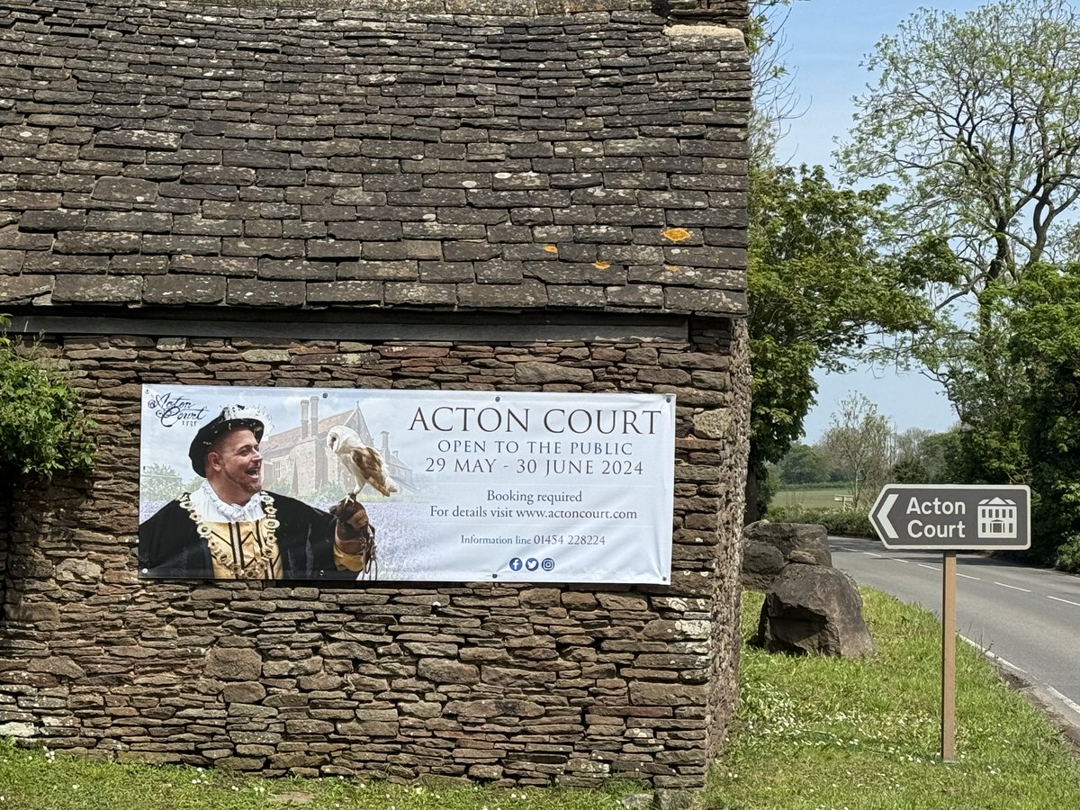 Look at our new signage!

Acton Court, @actoncourt, #Tudorhistory, #ActonCourt, #Tudor, #gardens.
Acton Court will be open to the public from Wednesday 29th of May to Sunday 30th of June. See actoncourt.com for all information regarding Tours, Events, and workshops.