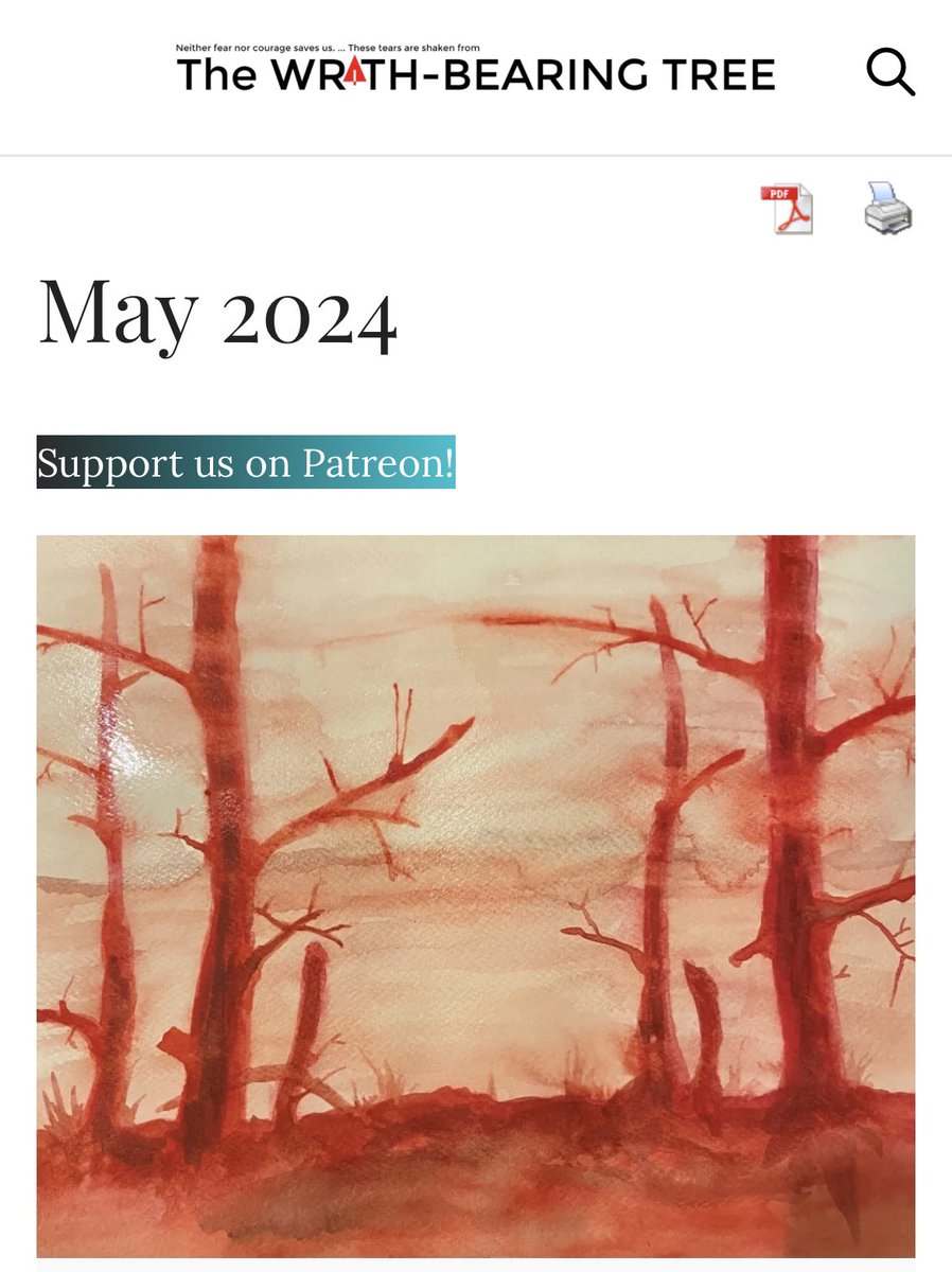 Our MAY ISSUE is up! Full of fiction, non-fiction, and POETRY! Read, relish, retweet! wrath-bearingtree.com