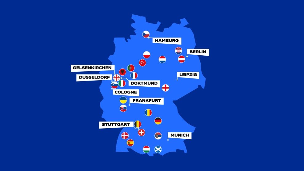 Sobre los campamentos base de cada selección en la EURO:

-Inglaterra se queda en la nada, a mínimo 3h en coche de sus partidos de grupos (que tiene más campos de golf que de fútbol)
-España se queda en Donaueschingen, a mínimo 5h en coche de sus partidos de grupos

La mejor es…