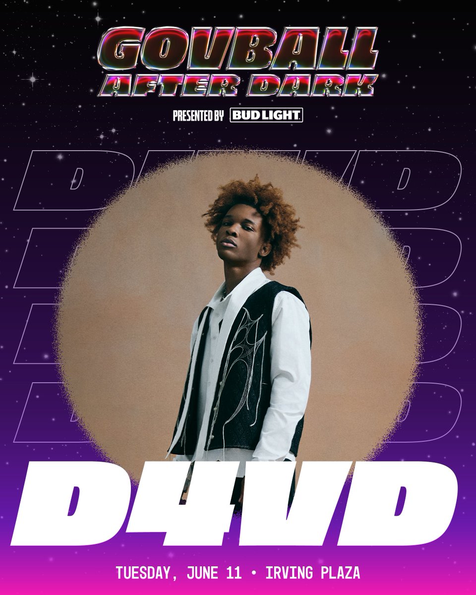 JUST ANNOUNCED 🔥 Gov Ball After Dark - Presented By Bud Light: @d4vddd - June 11th! Link in bio. 🎫 Presale | Wed | 10am | Code: SOUNDCHECK 🎫 On Sale | Fri | 10am 🎫 livemu.sc/3y9JVSe
