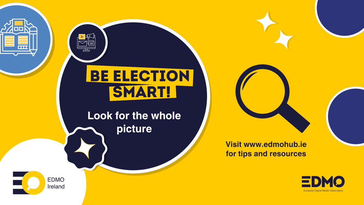 #BeElectionSmart tip: It only takes a few clicks to change or enhance digital content in ways that create an entirely different meaning. If you see content featuring a public figure doing or saying something sensational, be aware that it might be distorted or fake. 
@Ireland_EDMO