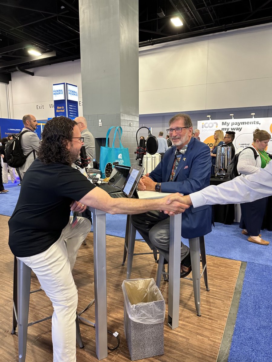 🚨Our podcast, The Payments Space, is recording LIVE at #SmarterFasterPayments!

🙌🏼Thank you, The Clearing House CEO David Watson, for kicking off the episode with us! | Next Up: Norman Robinson, former President and CEO of EastPay (now ePayResources).

#payments #podcast