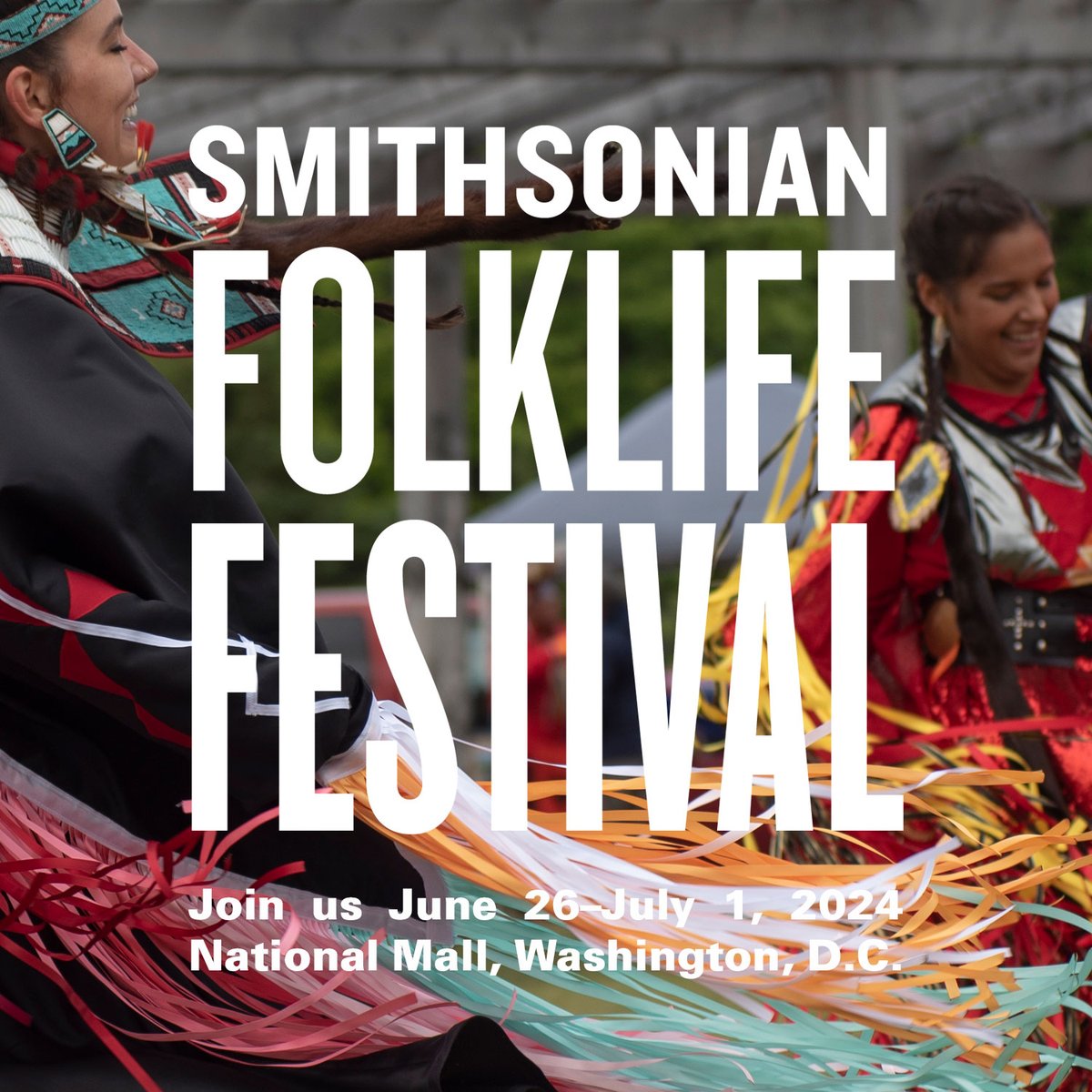 Countdown to the #2024 Folklife Festival: 50 days! Twenty years after the opening of @SmithsonianNMAI in Washington, D.C., we‘re welcoming back Indigenous elders and youth, experts and learners, artists and knowledge keepers. We can’t wait for you to meet them, June 26–July 1!