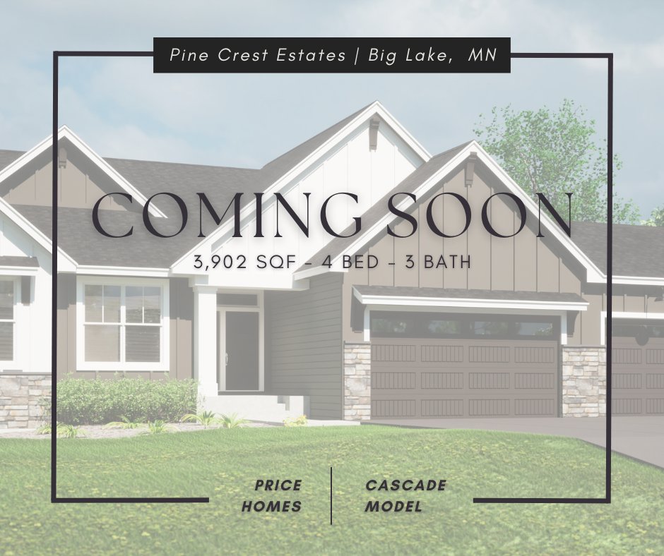 ✨🌲 Coming Soon to Pine Crest Estates 🌲✨ One of our most popular homes, the Cascade. Move-in ready this summer! Schedule a tour now: hubs.ly/Q02ttVwF0 #homeforsale #modelhome #houseshopping #pricehomesmn #newconstruction