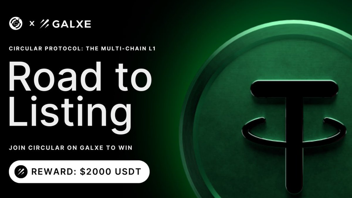 Road to Listing: Galxe Quest 'Phase 2'🔥 Link to the @Galxe quest: app.galxe.com/quest/Circular… 📢 Join us on this journey, earn rewards, and become part of our community of early adopters. 🚨 Create your wallets today. Stay tuned for updates and airdrops, and don't forget to…