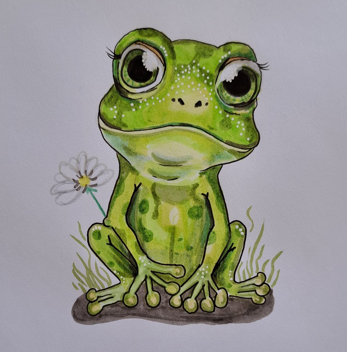 MrsLittlefair's tweet photo. A little frog for my doodle book #frog #art https://t.co/HJwVj4Y5aj