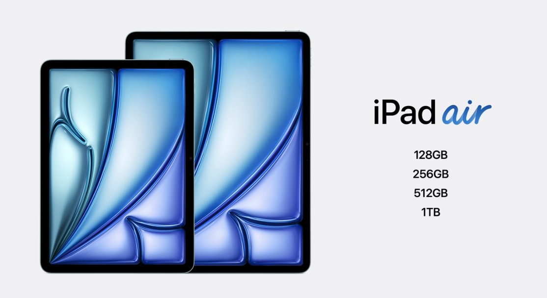 The new iPad Air starts at $599 and can be configured with up to 1TB storage #AppleEvent
