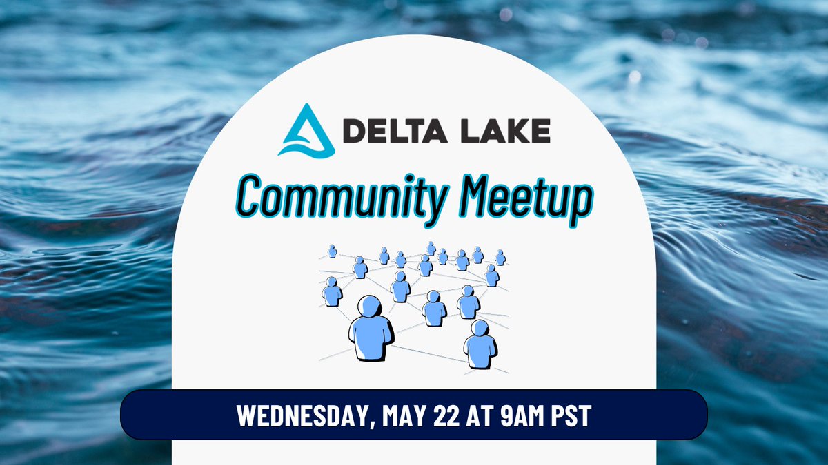 Join us for the next #DeltaLake Community Meetup on Wednesday, May 22nd at 9AM PST / 12PM EST! We will cover the latest features and improvements in Delta Lake 3.2, the Delta Lake + Pandas integration, & discuss what's next for Delta Lake. 🦀 Register ➡️ us06web.zoom.us/webinar/regist…