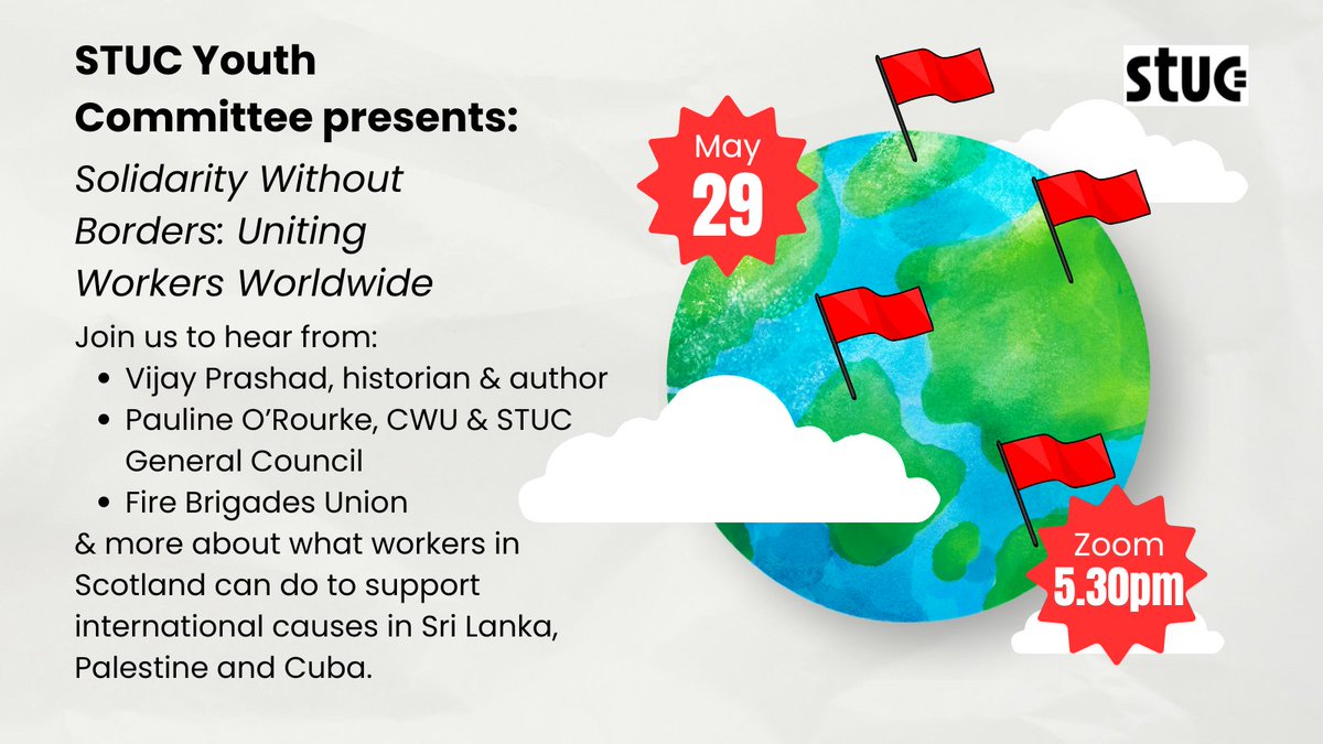 🚩🌎Delighted to announce that the legendary historian, author & journalist, @VijayPrashad, will be speaking at our Youth Committee's event later this month: Solidarity Without Borders: Uniting Workers Worldwide. 🔗Limited places, sign up now! tinyurl.com/mtfepsak