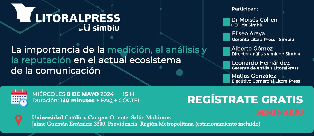 SEMINARIO LITORAL PRESS. Mañana 8 de mayo es el día

Analizaremos la importancia de la medición, el análisis y la reputación en el actual ecosistema de la comunicación en un seminario dirigido a profesionales de la comunicación y el marketing.

events.teams.microsoft.com/event/d14b2f85…