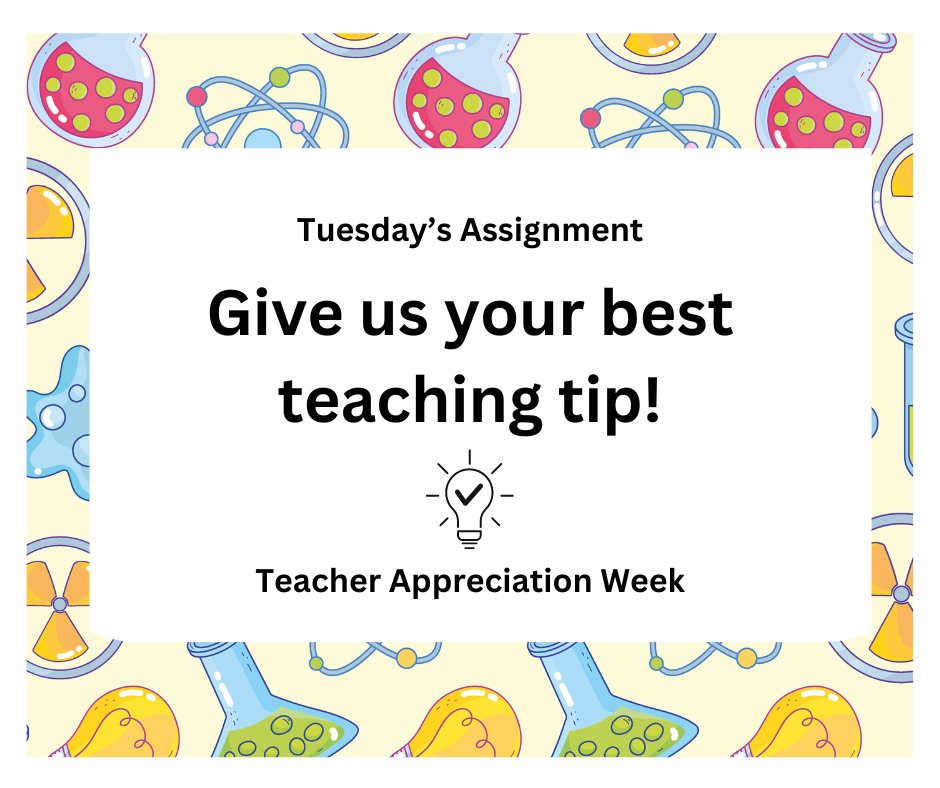 Tuesday Tip!✔️
Give us your best tip for a new (or veteran) teacher! #CarolinaBio #CarolinaScience #TeachersRock #TeacherAppreciation