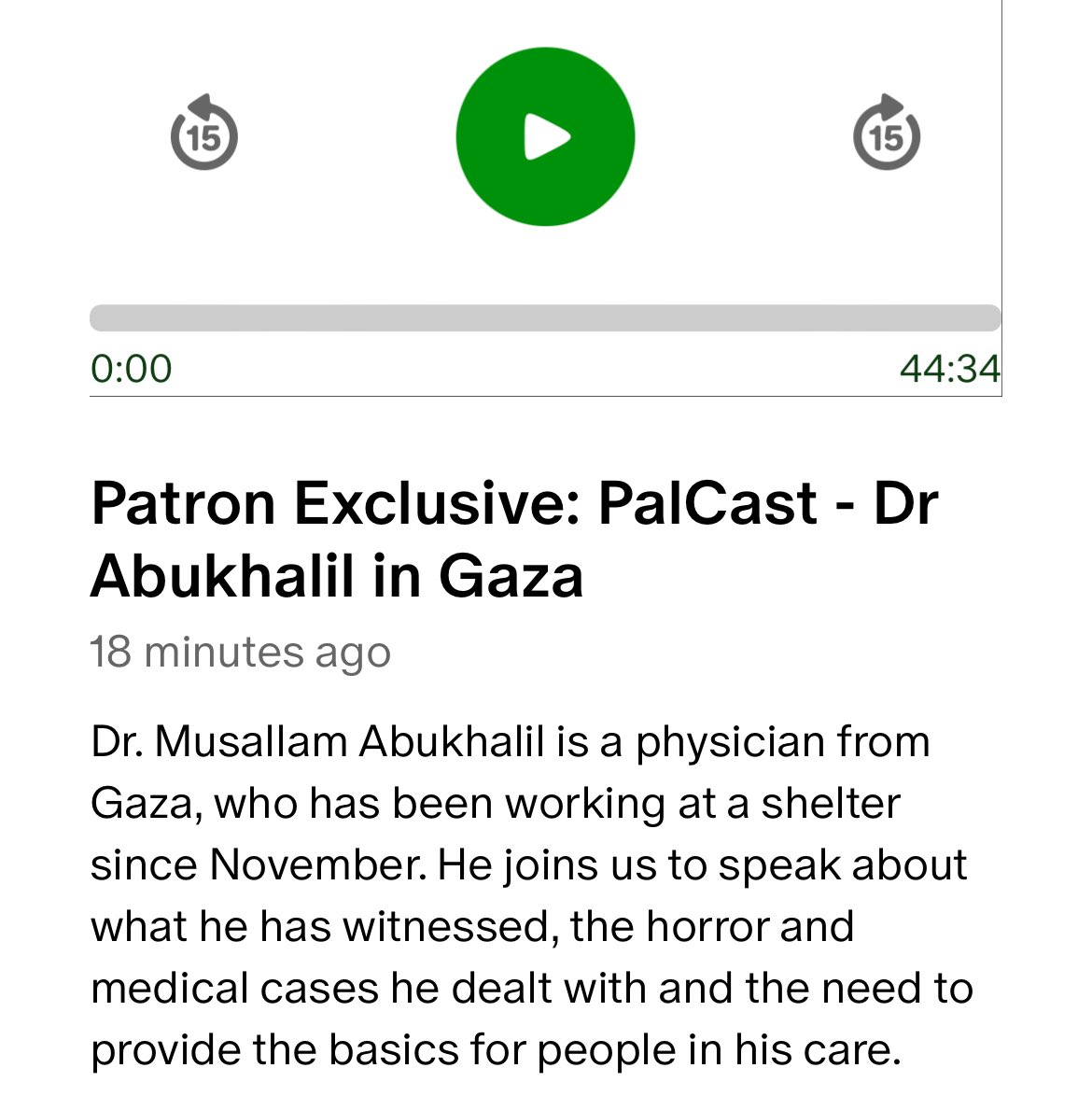 Powerful PalCast with Dr Musallam Abukhalil on what’s happened over the last 7 months in Gaza and what is happening now on the ground. #CeasefireNow #FreePalestine Listen: patreon.com/posts/patron-e…