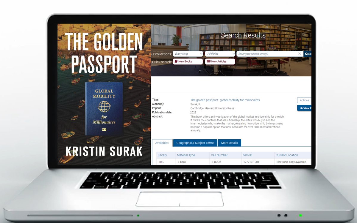 💻New e-book available 

The golden passport : global mobility for millionaires – Kristin Surak. 

▶️View: bit.ly/44DUF7H

#ibfdlibrary #globalmobility