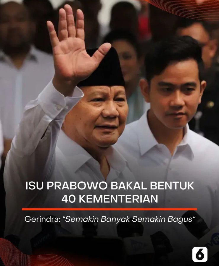 Korupsi di beberapa Kementerian saja belum bisa diatasi, sekarang mau menambah Kementerian lagi. Sebaiknya bersihkan dulu Kementerian yang ada dari praktik korupsi. Perkuat lembaga penegak hukum urgensinya lebih dibutuhkan. Jangan buat ladahan korupsi baru.Pak @prabowo