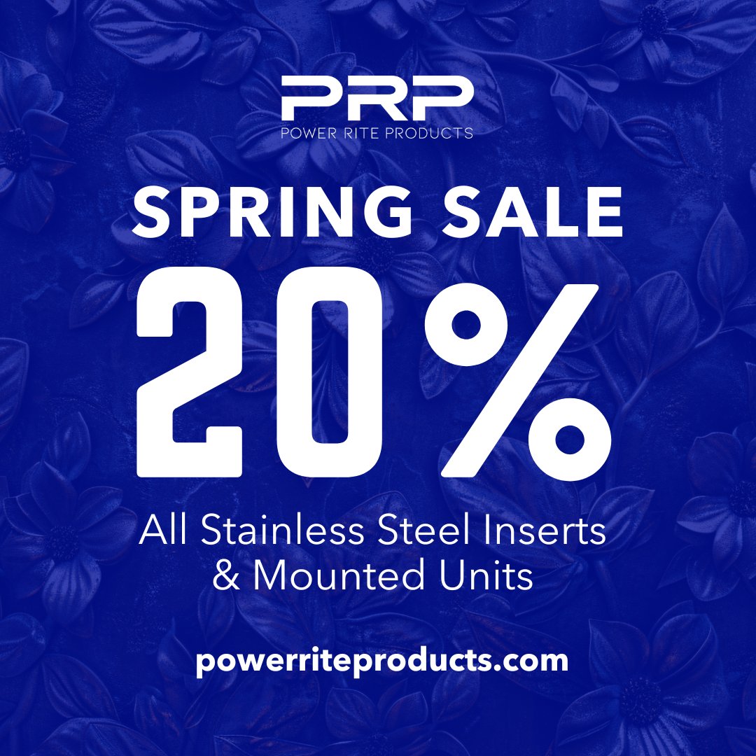 PowerRite_PRP's tweet image. Enjoy 20% off all stainless steel inserts and mounted units orders placed during May 2024 🌸
Shop now at powerriteproducts.com 
#powerrite #springsale #bearings #stainlesssteel #manufacturing #springcleaning #heavymachinery