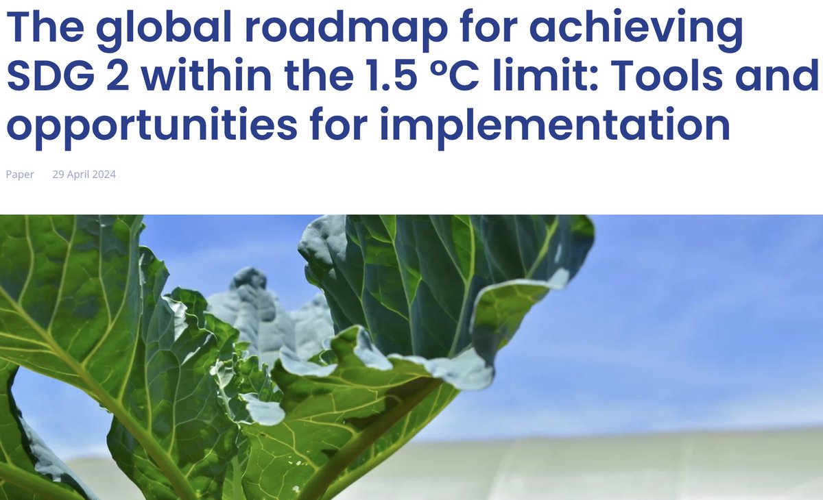 💥 New @ECDPM paper on the SDG2 - 1.5° Roadmap by @FAO : bit.ly/44iup2c 👉we need this to understand trade-offs btw food&climate goals and plan investments targeting both eg. as discussed this week at Africa Fertilizer &Soil Summit #AFSH24 @FertilizerSoil @NEPAD_Mayaki