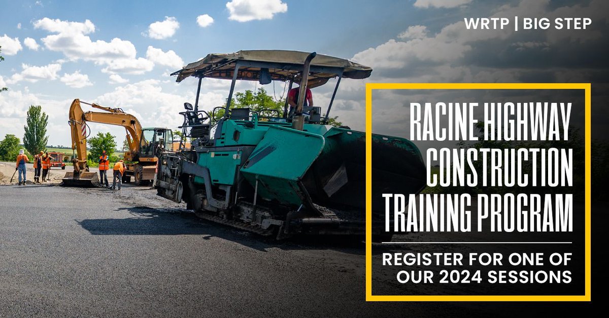 Want to jumpstart your #career in the trades? Attend our #Racine Roadbuilding Training Class! This exciting, hands-on program gives learners an inside look at various #construction career pathways & teaches the skills you need for success. Register: 🔗 wrtp.org/event/racine-h…