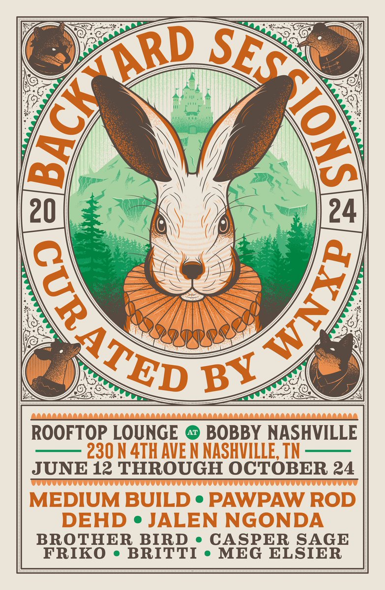 WNXP Nashville (@wnxpnashville) on Twitter photo JUST ANNOUNCED: Join us on the rooftop of Bobby Hotel all summer long for Backyard Sessions curated by WNXP, featuring <a href="/Medium_Build/">Medium Build</a>, <a href="/RodniTweets/">PawPawRod</a>, Dehd, <a href="/JalenNgonda/">Jalen Ngonda</a>, <a href="/brotherbird_/">Brother Bird</a>, <a href="/walkinearthtone/">casper sage</a>, <a href="/frikoo4u/">Friko</a>, Britti and <a href="/megelsier/">meg elsier is not real</a>!
More info & RSVP: wnxp.org/backyard-sessi⦠JUST ANNOUNCED: Join us on the rooftop of Bobby Hotel all summer long for Backyard Sessions curated by WNXP, featuring <a href="/Medium_Build/">Medium Build</a>, <a href="/RodniTweets/">PawPawRod</a>, Dehd, <a href="/JalenNgonda/">Jalen Ngonda</a>, <a href="/brotherbird_/">Brother Bird</a>, <a href="/walkinearthtone/">casper sage</a>, <a href="/frikoo4u/">Friko</a>, Britti and <a href="/megelsier/">meg elsier is not real</a>!
More info & RSVP: wnxp.org/backyard-sessiā¦
