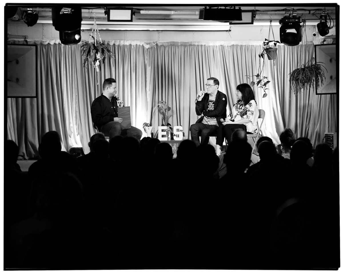 An honour to share a stage with original innovators @stephenpdmorris & @gillian_gilbert from @neworder @yesMCR 📸 @Sal_GigJunkie