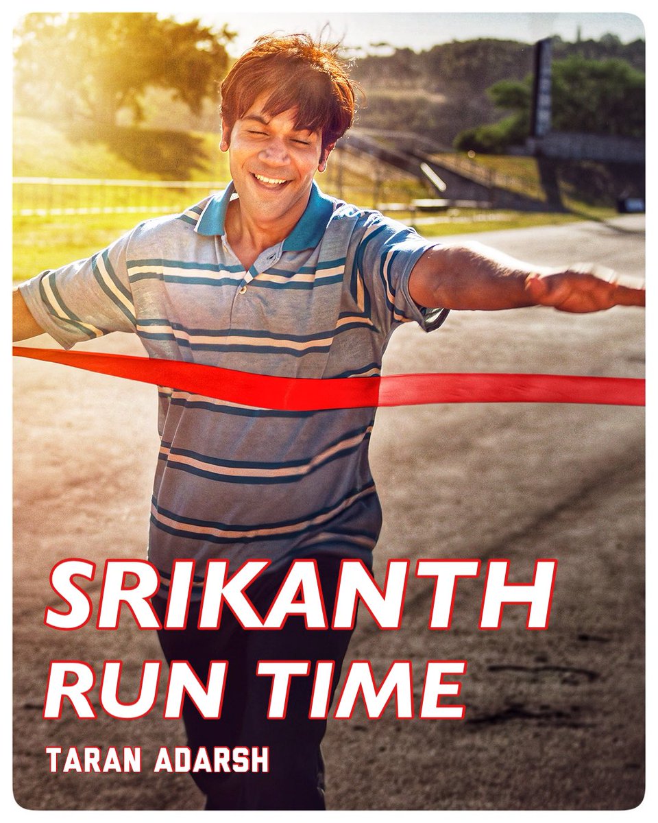 #Xclusiv… ‘SRIKANTH’ RUN TIME… #Srikanth certified ‘U’ by #CBFC on 7 May 2024. Duration: 134.18 min:sec [2 hours, 14 min, 18 sec]. #India ⭐ Theatrical release date: 10 May 2024. #RajkummarRao #Jyotika #AlayaF #SharadKelkar
