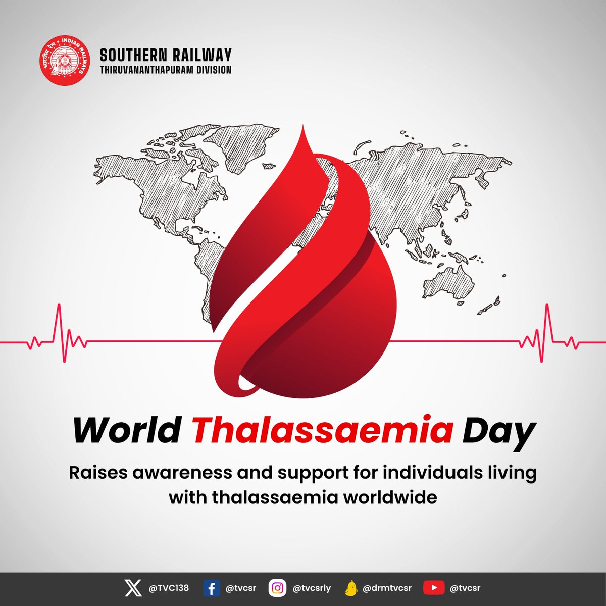 On #WorldThalassemiaDay, let's raise awareness about thalassemia and advocate for early detection, effective treatments, and continued research. Together, we can improve the quality of life for those living with this condition. 

#HealthAdvocacy #GeneticDisorders
