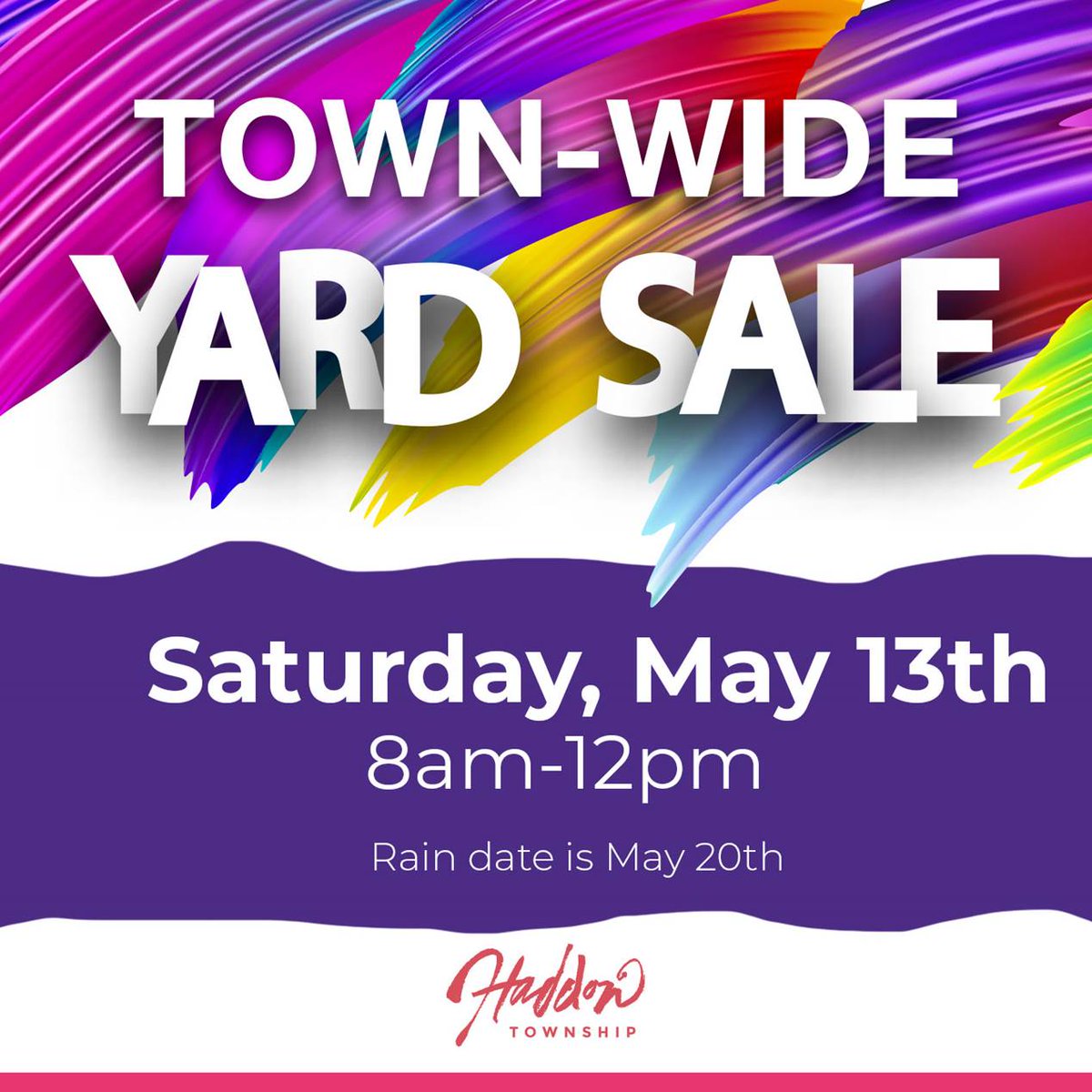 Haddon Township will turn into a bargain hunter’s paradise on Saturday, May 11th  for the Town-Wide Yard Sale! Check out this year’s list of participants in comments.    #HaddonTwpYardSale #HaddonTwp #ShopHaddon