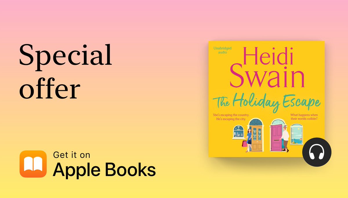 Her dream holiday is his everyday life. His dream holiday is her normal life. What happens when they collide? Listen to #TheHolidayEscape by @Heidi_Swain now for only £4.99 in @AppleBooks Listens for Less Promotion! apple.co/4dfWZW0